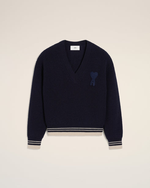 AMI PARIS Sweater in college ribs wool Unisex Apparel